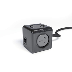 PowerCube 4 Power Outlet and 2 USB Ports 1.5m. Black 011.165.5405