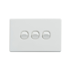 4C | Elegant Wall Switch 3 Gang 250V 16A - Horizontal 040.0.0086