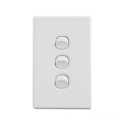 4C | Elegant Wall Switch 3 Gang 250V 16A - Vertical 040.0.0087