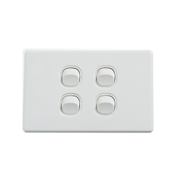 4C | Elegant Wall Switch 4 Gang 250V 16A - Horizontal 040.0.0088