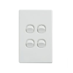 4C | Elegant Wall Switch 4 Gang 250V 16A - Vertical 040.0.0089
