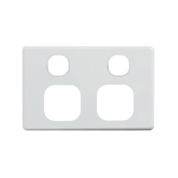 4C | Classic Double Power Point Cover Plate - White 040.000.0027