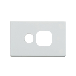 4C | Classic Single Power Point Cover Plate - White - Horizontal 040.000.0028