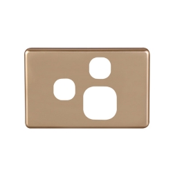 4C | Classic Single Power Point with Extra Switch Cover Plate - Horizontal - Gold 040.000.0039