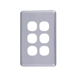 4C | Classic 6 Gang Switch Cover - Silver 040.000.0046