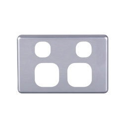 4C | Classic Double Power Point Cover Plate - Silver 040.000.0047