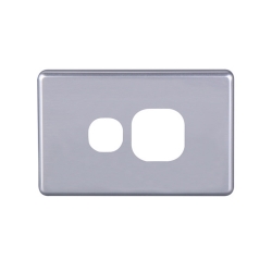 4C | Classic Single Power Point Cover Plate - Horizontal - Silver 040.000.0048