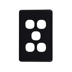 4C | Classic 5 Gang Switch Cover - Black 040.000.0055