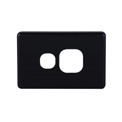 4C | Classic Single Power Point Cover Plate - Horizontal - Black 040.000.0058