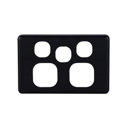 4C | Classic Double Power Point with Extra Switch Cover Plate - Black 040.000.0060