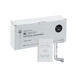 4C | Ultima 5 Gang Switch 250V 16AX - Vertical - 10 Pack with 10 FREE C-Clips 040.000.0065.10PACK