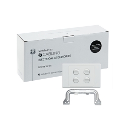 4C | Ultima 4 Gang Switch 250V 16AX - Horizontal - 10 Pack with 10 FREE C-Clips 040.000.0070.10PACK