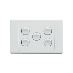 4C | Ultima 5 Gang Switch 250V 16AX - Horizontal 040.000.0071