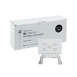 4C | Ultima 5 Gang Switch 250V 16AX - Horizontal - 10 Pack with 10 FREE C-Clips 040.000.0071.10PACK