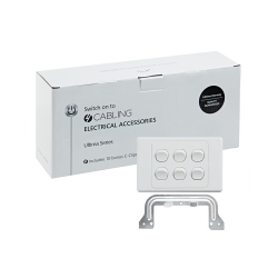4C | Ultima 6 Gang Switch 250V 16AX - Horizontal - 10 Pack with 10 FREE C-Clips 040.000.0072.10PACK