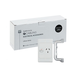 4C | Ultima Single Power Point 250V 10A - Vertical - 10 Pack with 10 FREE C-Clips 040.000.0077.10PACK