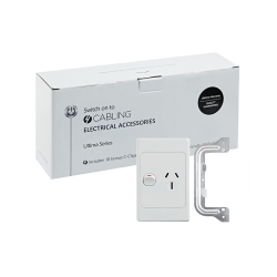 4C | Ultima Single Power Point 250V 15A - Vertical - 10 Pack with 10 FREE C-Clips 040.000.0078.10PACK