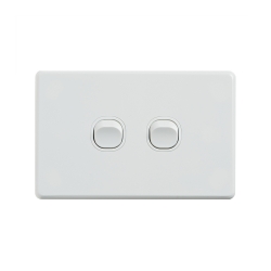4C | Classic 2 Gang Switch 250V 16AX - Horizontal 040.000.0290