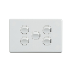 4C | Classic 5 Gang Switch 250V 16AX - Horizontal 040.000.0293