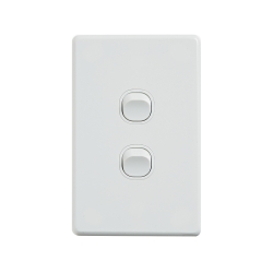 4C | Classic 2 Gang Switch 250V 16AX - Vertical 040.000.0296