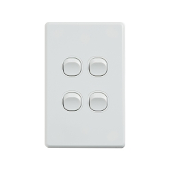 4C | Classic 4 Gang Switch 250V 16AX - Vertical 040.000.0298