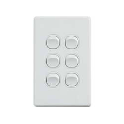 4C | Classic 6 Gang Switch 250V 16AX - Vertical 040.000.0300
