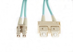 3m LC-SC OM4 Multimode Fibre Optic Cable: Aqua FL.OM4LCSC3M