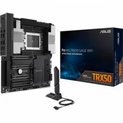 Asus PRO WS TRX50-SAGE WIFI Desktop Motherboard - AMD TRX50 Chipset - Socket sTR5 - SSI CEB - Ryzen 7 Processor Supported DDR5 SDRAM Maximum RAM - DIMM - 4 x Memory Slots - IEEE 802.11be - 4 x SATA Interfaces PRO WS TRX50-SAGE WIFI