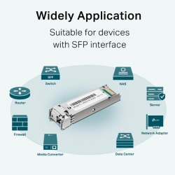 TP-LINK OMADA 1000BASE-BX WDM BI-DIRECTIONAL SFP MODULE, MULTI-MODE, 2KM, 3YR SM321B-2