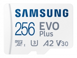 SAMSUNG (EVO PLUS) 256GB MICRO SD CARD, w/ADAPTER, CL10, UP TO 130R MB/s, 10YR WTY MB-MC256KA/APC