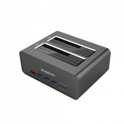 Simplecom SD352 USB 3.0 to Dual SATA Aluminium Docking Station with 3-Port Hub and 1 Port 2.1A USB Charger (SD352)