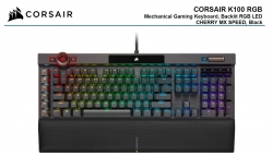 Corsair K100 RGB, Cherry MX SPEED, AXON 44-Zone RGB, PBT Double-Shot Keycaps, Black, Mechanical Gaming Keyboard (CH-912A014-NA)