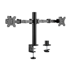 Brateck Dual Monitors Affordable Steel Articulating Monitor Arm Fit Most 17'-32' Monitors Up to 9kg per screen (LDT33-C024)