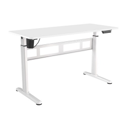 Brateck Stylish Single-Motor Sit- Stand Desk (White) 1400x600x740~1200mm (S04-22D-W)