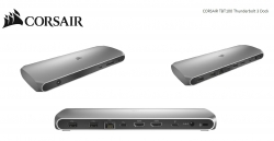 CORSAIR TBT100 Thunderbolt 3 Docking Station, 2x USB-C 3.2, 2x HDMI 4K 60Hz, USB-A 3.1, 3.5mm Audio, GB Ethernet, SD UHS-II Slim Aluminum. MAC MS (CU-9000001-AU)