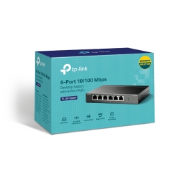 TP-Link TL-SF1006P 6-Port 10/100Mbps Desktop Switch with 4-Port PoE+ (TL-SF1006P)