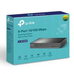 TP-Link TL-SF1009P 9-Port 10/100Mbps Desktop Switch with 8-Port PoE+ (TL-SF1009P)