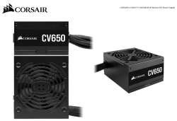 Corsair 650W CV Series CV650 V2, 80 PLUS Bronze Certified, up to 88% Efficiency, 125mm Compact Design, EPS 8PIN x 2, PCI-E x 2, ATX Power Supply (CP-9020236-AU)