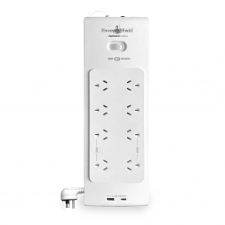 PowerShield PSZ8U2 ZapGuard 8 Way Power Surge Filter Board, USB A/ C Connectors, Wide Spaced Sockets, Wall Mountable (PSZ8U2)