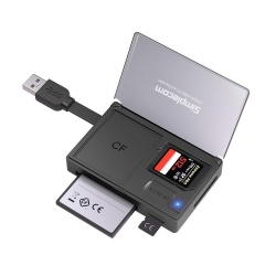 Simplecom CR309 3-Slot SuperSpeed USB 3.0 Card Reader with Card Storage Case (CR309)