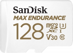 Sandisk Max Endurance Microsdxc Card SQQVR 128G (60 000 HRS) UHS-I C10 U3 V30 100MB/S R 40MB/S W SD Adaptor (FFCSAN128GQQVR)