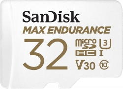 Sandisk Max Endurance Microsdhc Card SQQVR 32G (15 000 HRS) UHS-I C10 U3 V30 100MB/S R 40MB/S W SD Adaptor (FFCSAN32GQQVR)