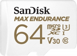 Sandisk Max Endurance Microsdxc Card SQQVR 64G (30 000 HRS) UHS-I C10 U3 V30 100MB/S R 40MB/S W SD Adaptor (FFCSAN64GQQVR)