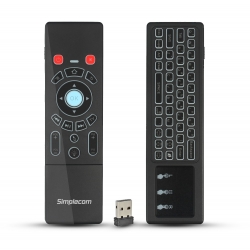 Simplecom RT250 Rechargeable 2.4GHz Wireless Remote Air Mouse Keyboard with Touch Pad and Backlight (RT250)