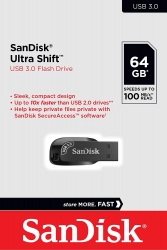 SanDisk 64GB Ultra Shift USB 3.0 Flash Drive (SDCZ410-064G-G46)