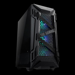 ASUS GT301 TUF GAMING CASE Black ATX Mid-Tower Tempered Glass Compact Case, Honeycomb Panel
