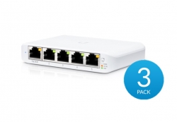 Ubiquiti USW Flex Mini - 5 Port Managed, UniFi, Layer 2 Gigabit Switch - 1x PoE Input - 3 Pack - No PSU (USW-Flex-Mini-3)