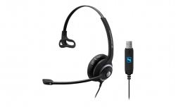 EPOS Sennheiser SC230 USB Wide Band Monaural headset with Noise Cancelling mic - built-in USB interface, no call control