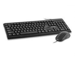 CLiPtec OFIZ-COMBO?USB KEYBOARD AND MOUSE COMBO SET (SPILL RESISTANT DESIGN)- Black (AKBRZK261BK)