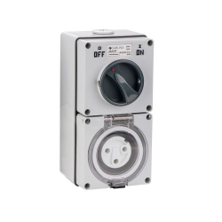 4C | Combination Switched socket 3 Round Pin IP66 250V 20A (040.000.0214)